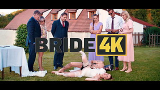 BRIDE4K. Shy bride with natural tits is fucked roughly in front of everyone in public