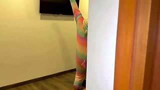 OH NO! My stepsister wakes me up by provoking me with her tight pajamas He wants my cock!