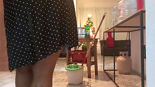 Fat Wife Doing Cleaning 4