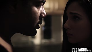 Petite hairy teen fucks BFs BBC stepdad