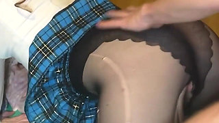 Cheerleader's Classmate Ripped Her Pantyhose and Fucked Her