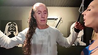 Skin Care MILF Domination - Blonde Mistress Spits on Submissive Slave