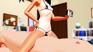 Hentai redhead gives blowjob and having sex