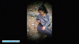 Strange girl walking in the mountains gets fucked by surprise