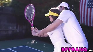 Brunette Tennis Babes Fed Jizz Pov After Hardcore Foursome