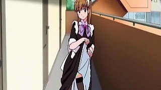 Anime maid masturbates