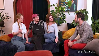 Tight butt teen girls group sex fun