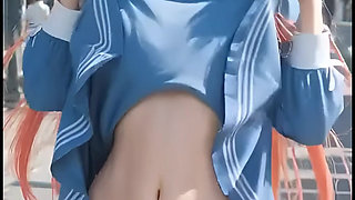 Marin Kitagawa Erotic Tease - Black Lingerie Sailor Uniform and Bikini