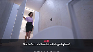 Anita's Internship - Gameplay - Roleplay - Petite Teen Pissing and Gives Blowjob and Fucks at Gloryhole
