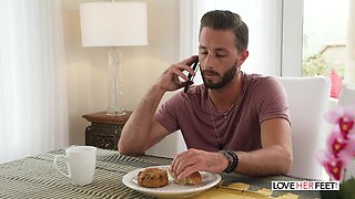 Skinny teen Blonde Millie Morgan fucks my dick with her perfect feet