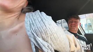 Marika Milani Car Blowjob & Doggy Style Fuck on Couch - Big Tits Babe Sucks Cock