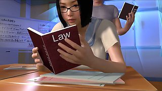 Asian student fucked from behind while she reads - Porn Cartoon
