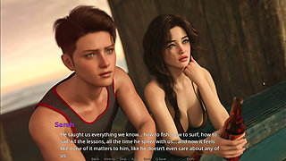 The Beach House V0.2 Part 1 - Giving Alicia a Sensual Beach Ass Massage and Peeking at Leanna