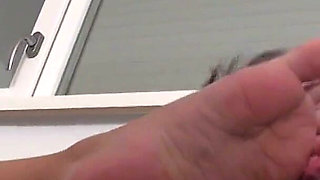 Foot guy loves licking her feet