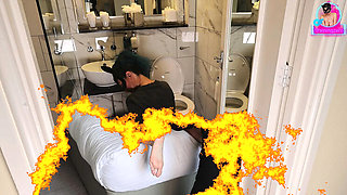 Real Homemade MILF Wife Training Her Husband As A Toilet Slave - Extreme Femdom Bondage & Bathroom Humiliation