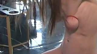 Humiliates stretches her pussy