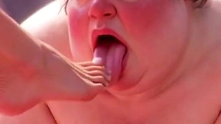 Ugly Fat SSBBW Humiliated Licking Beautiful Woman's Feet