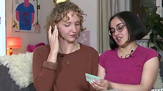 Sexy blond chicks play with toys and vibrators