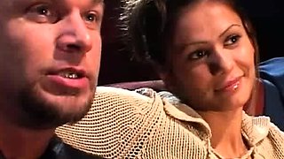 Amateur brunette in socks down for hardcore sex