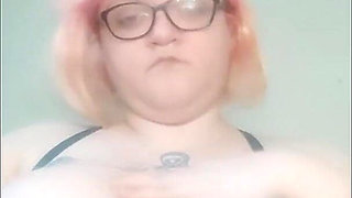 Amputated Fat BBW Playing with Her Huge Tits - Amateur Slow Motion