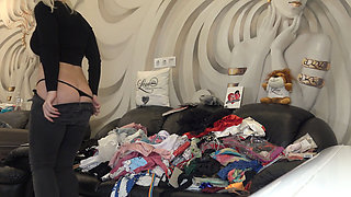 Super Hot All Natural Big Tits Big Ass Blonde Does a Try on Haul for Short Skirt Miniskirts