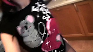 Smoking emo teen masturbates