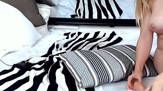 Brunette and her toys have close up masturbation sex