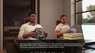 Sexy Married Teacher Having Threesome with Two Lucky Students - the Office