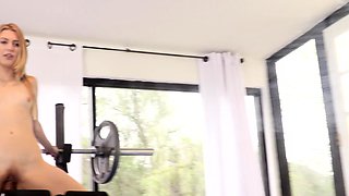 Blonde teen fucked hardcore in this free video