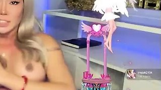 Cute Shemale Solo Webcam Masturbation