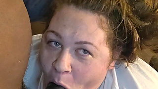 Bam bam sloppy blowjob with a facial