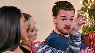 Risky threesome with my hot stepsisters Nikole Nash and Hime Marie during family reunion on chirstmas