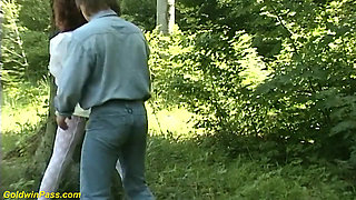 German skinny redhead wife fucked outdoors