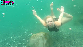 Erotic Underwater Swimsuit Strip: Tease to Nude in Sea