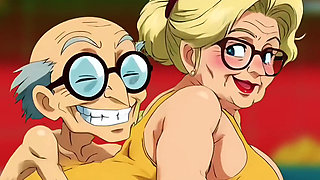 Hentai Granny Gets Double Hot Love for Breakfast