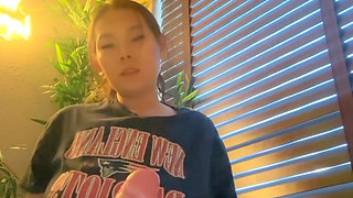 Asian Mistress Gives Sloppy Dildo Blowjob While Girlfriend Is at Work