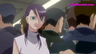 Busty Brunette Spies Fucked On Train - Hentai Gangbang