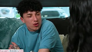 Sexy Naomi Foxxx takes on one huge cock in her tight wet pussy