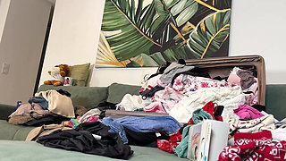 Hot Sexy Long Legs Big Tits Redhead Comes for a Fashion and Lingerie Try on Haul Turns Into Softcore Erotic No Panties Show