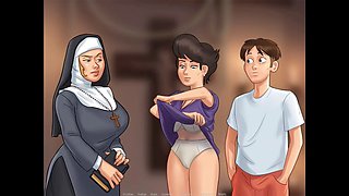 Hot cougar neighbor in lingerie gets naughty during summer saga