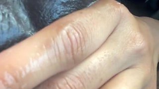 Blonde beauty captivates with daring ebony passion in thrilling vintage play