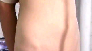 Skinny girl gets ass whipped while bending over the stroller bed