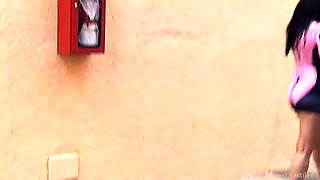 Big ass pale brunette milf with