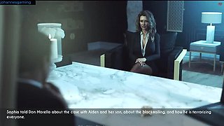 Sophia gives intense blowjob to guy in limbo - hot black sex animation HD