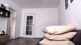Big Boobed Blonde Masturbates With A Dildo In The Bathroom