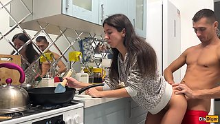 I Couldn't Resist Fucking My Neighbor in the Kitchen While She Was Preparing Dinner