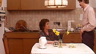 Mature German Lady Licked at the Dinner Table