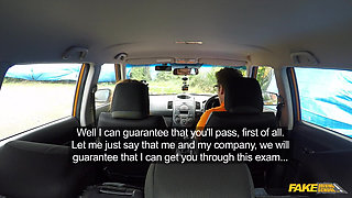 Fake Driving College - Gorgeous Kiki Gives Blowjob in Backseat for Cheaper Driving Lessons