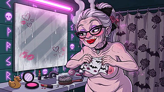 Bathroom Granny Ai Cartoon