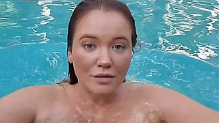 Naked Pool Fun in Slo-mo These Boobs Make Quite the Splash Don't They?